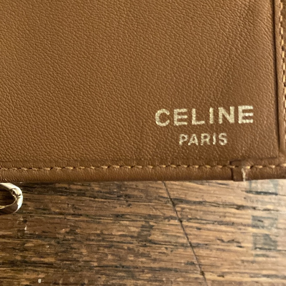 Celine Triomphe Monogram Kiss-Lock Wallet Vintage w/Crossbody Chain - Picture 9 of 14